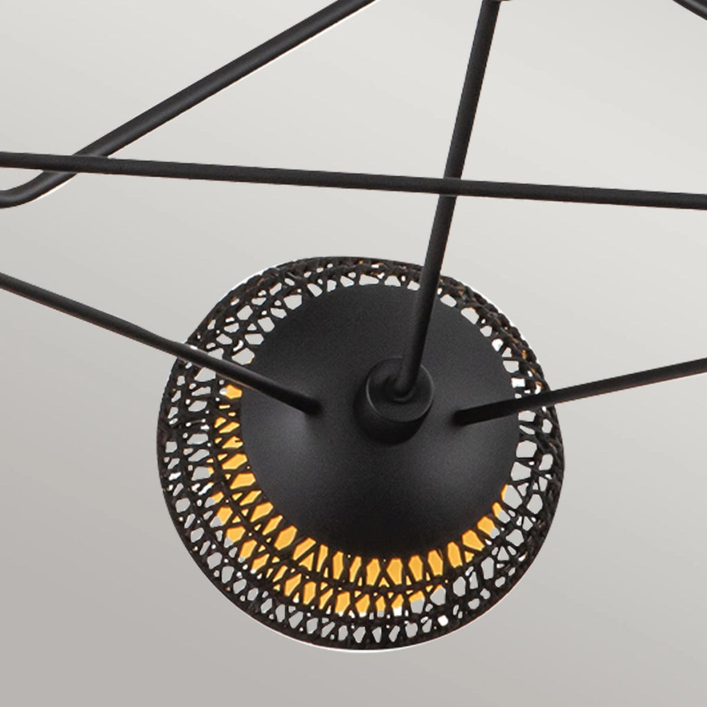 Lampada a sospensione boho Perth Alora Mood nera 3xE14