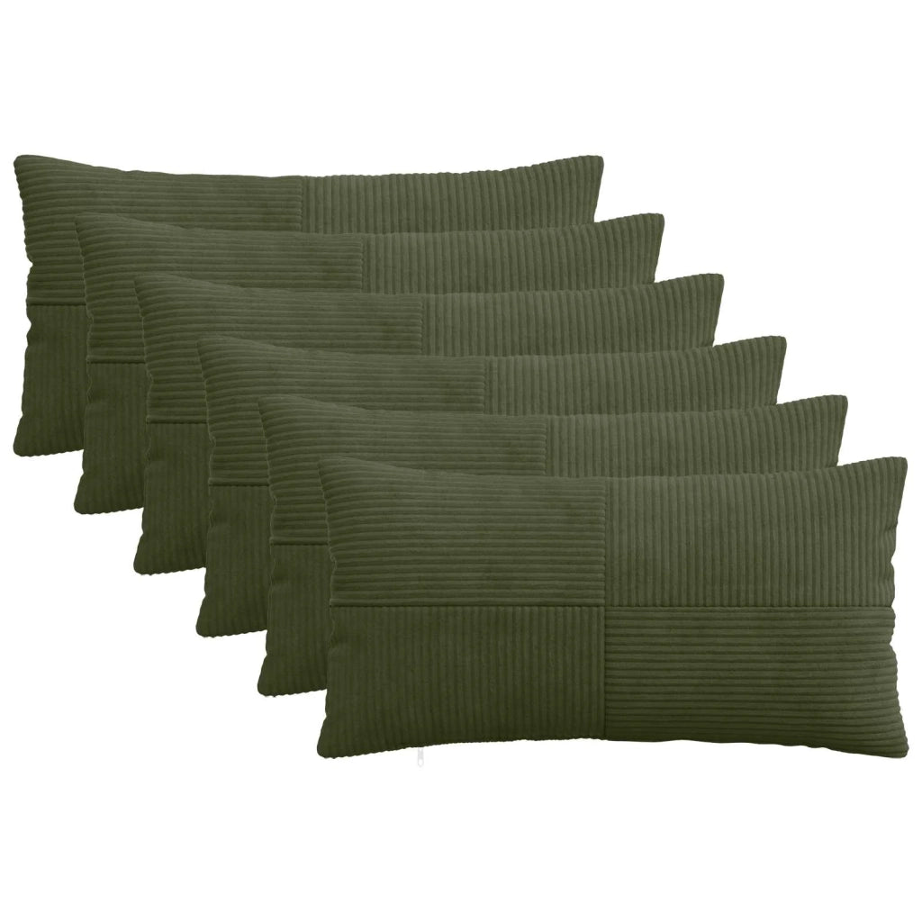 Federa 6 pcs ALMELO Verde 40 x 70 cm corduroy 914506