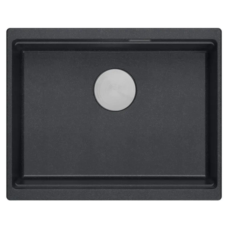 Lavello In Granito Logan 100 Black Metallic Tappo acciaio