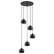 Lampadario Alfa Plus nero tondo Ø40 metallo 5xE14 10W