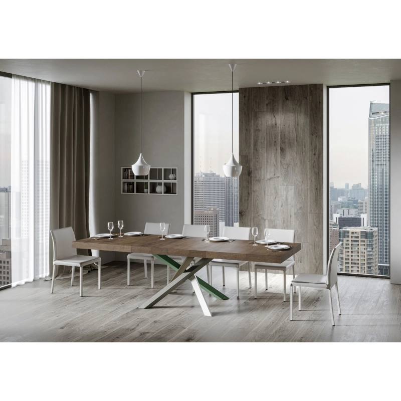 Tavolo allungabile 90x130/234 cm Volantis Premium telaio gambe 4 colori (A) - Noce