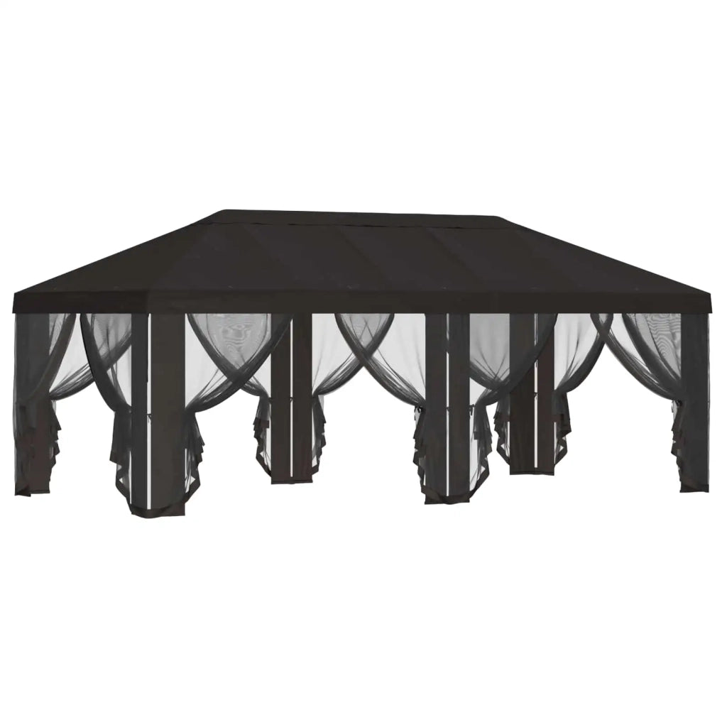 Copertura Gazebo con Pareti Laterali 6 x 3 m Antracite 900412