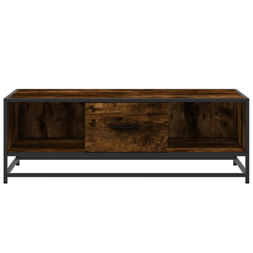 Tavolino Rovere Fumo 100x57x35cm in Legno Multistrato e Metallo 848761