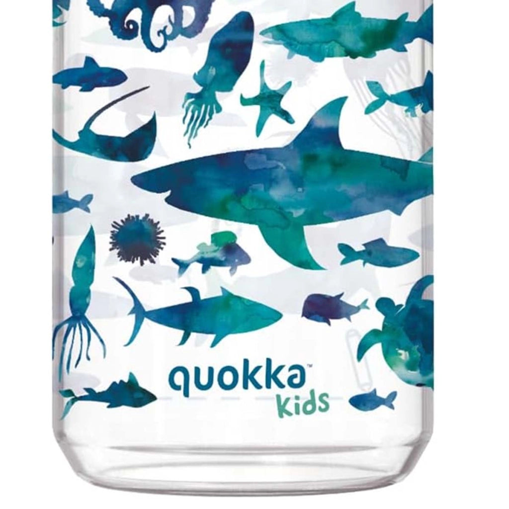 Borracca per Bambini 430ml Modello Ice Kids Motivo Animali Marini con Cinghia Blu Quokka