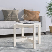 Tavolino da Salotto Bianco Ã˜ 62,5x45 cm Legno Massello di Pino cod mxl 19930