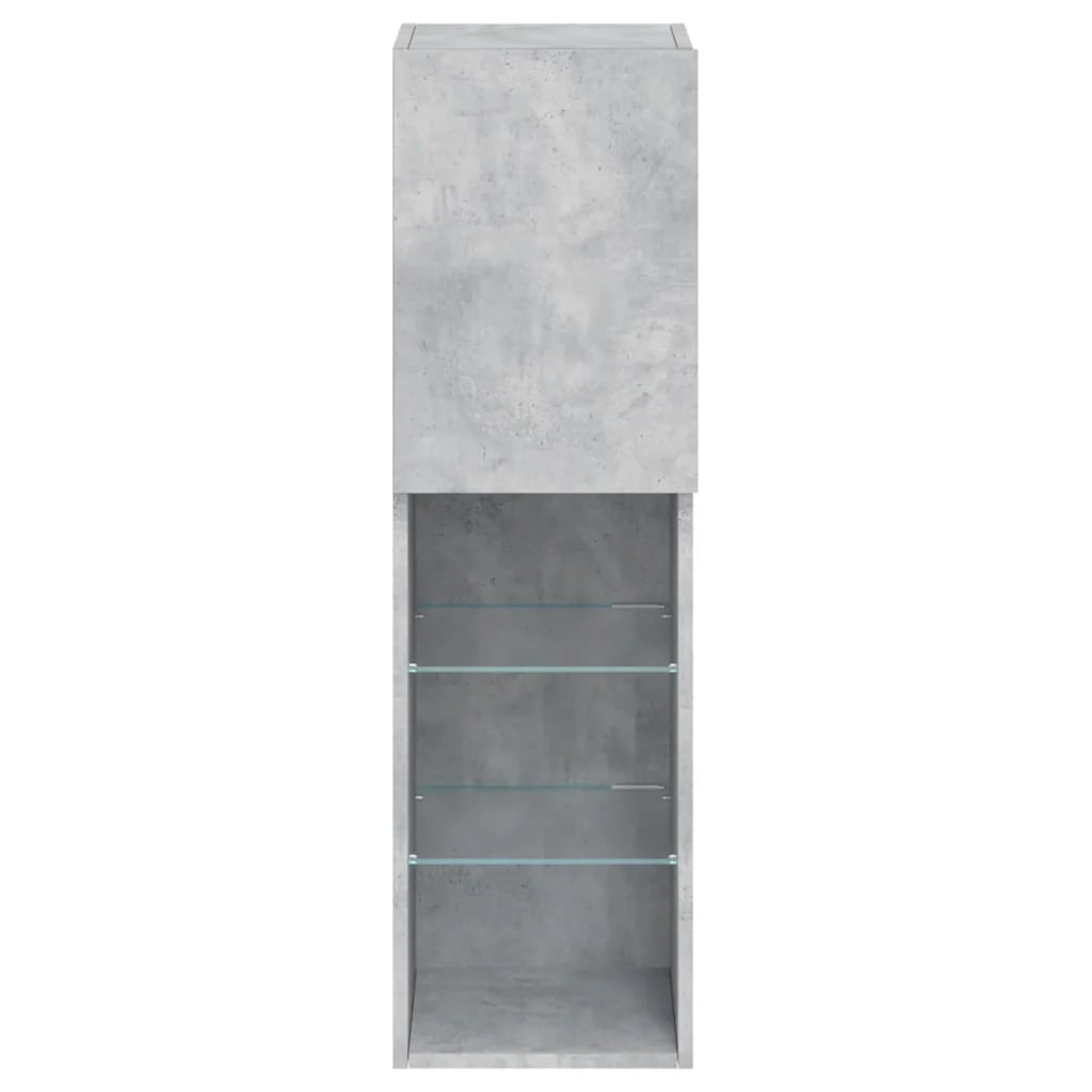 Mobile TV multimediale mensola TV credenza mobile TV per sala da pranzo soggiorno camera da letto con luci LED 30,5 x 30 x 102 cm grigio 02_0026585