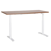 Scrivania regolabile in altezza elettricamente marrone scuro e bianco 160 x 72 cm Struttura in acciaio verniciato a polvere