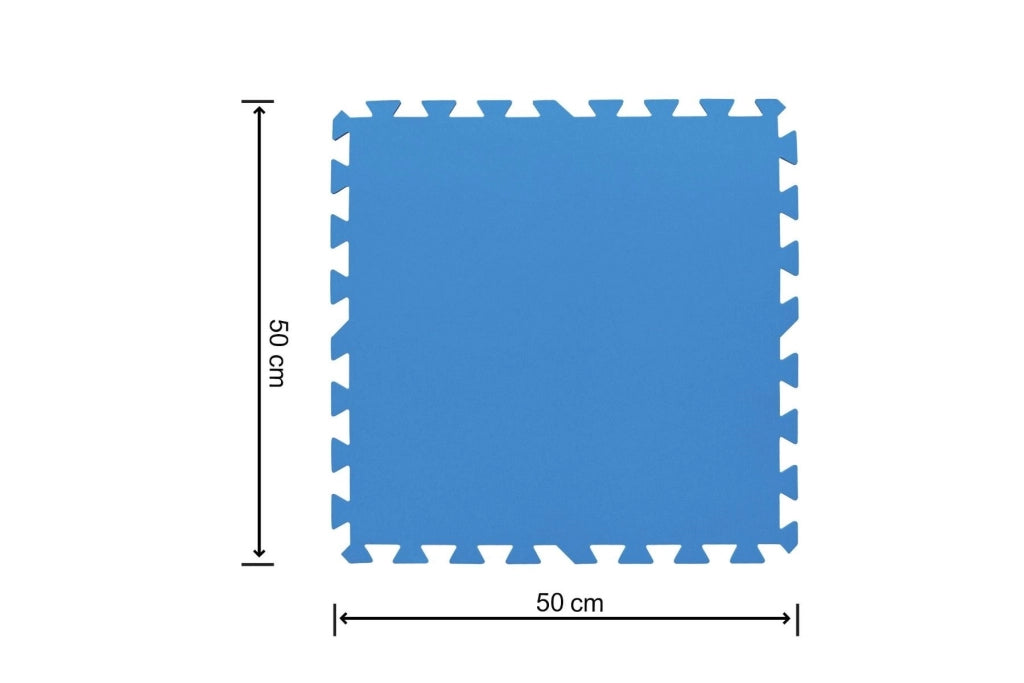 Bestway 58220 protezione per il fondo della piscina, colore blu,tappetino confezione da 9 pezzi di 50 x 50 cm