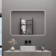 AICA Specchio da bagno 80 x 60 cm, dimmerabile, interruttore touch, Funzione Memoria