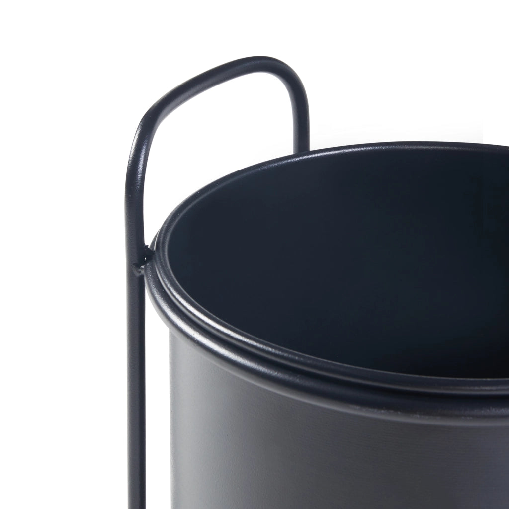 Set Osen di 2 Portapiante Incluso Custodia Cilindrica per Vasi - Metallo Nero [en.casa]