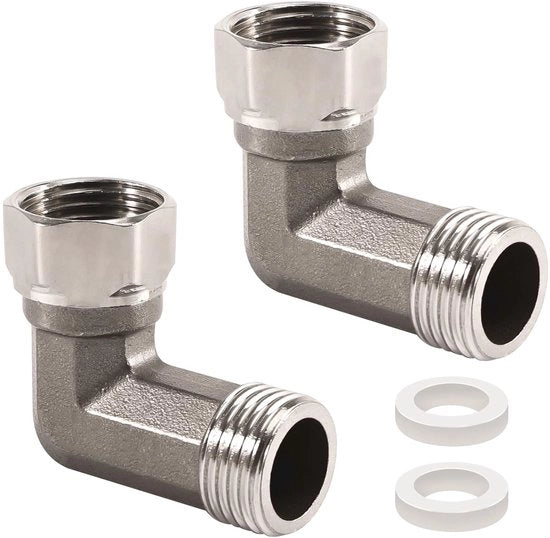 Connettori a vite 90 gradi, 1/2 pollice, acciaio inossidabile, corrosione resistente, 2 pezzi, facile da installare, attacco a tubo