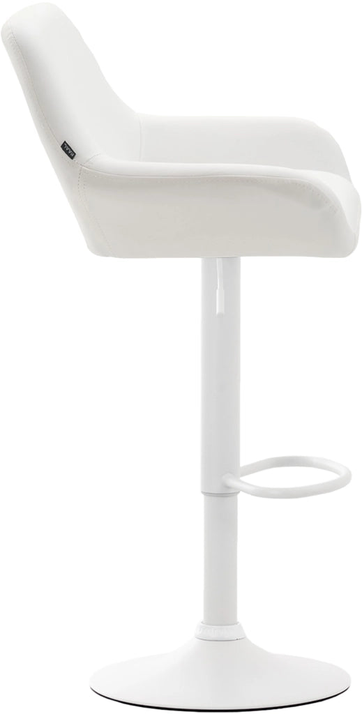 Sgabello Braga in similpelle bianco,bianco