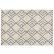 Tappeto beige e grigio 160 x 230 cm cotone fatto a mano motivo geometrico soggiorno camera da letto