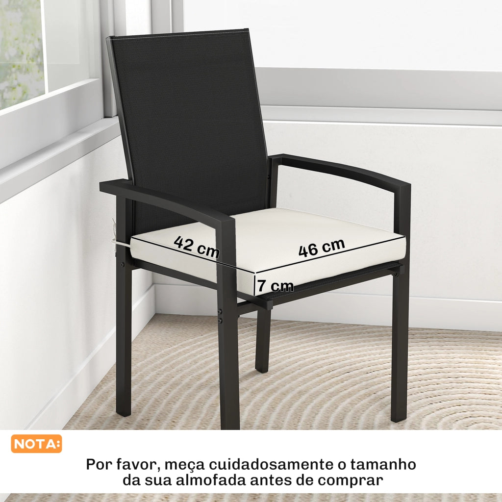 Set di cuscini per sedie da pranzo ¨C zephmum ¨C crema 46x42x7 cm 6 pezzi