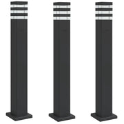 Lampade da Terra per Esterni con Presa 3 pz Nere 80 cm Alluminio CFW8016313