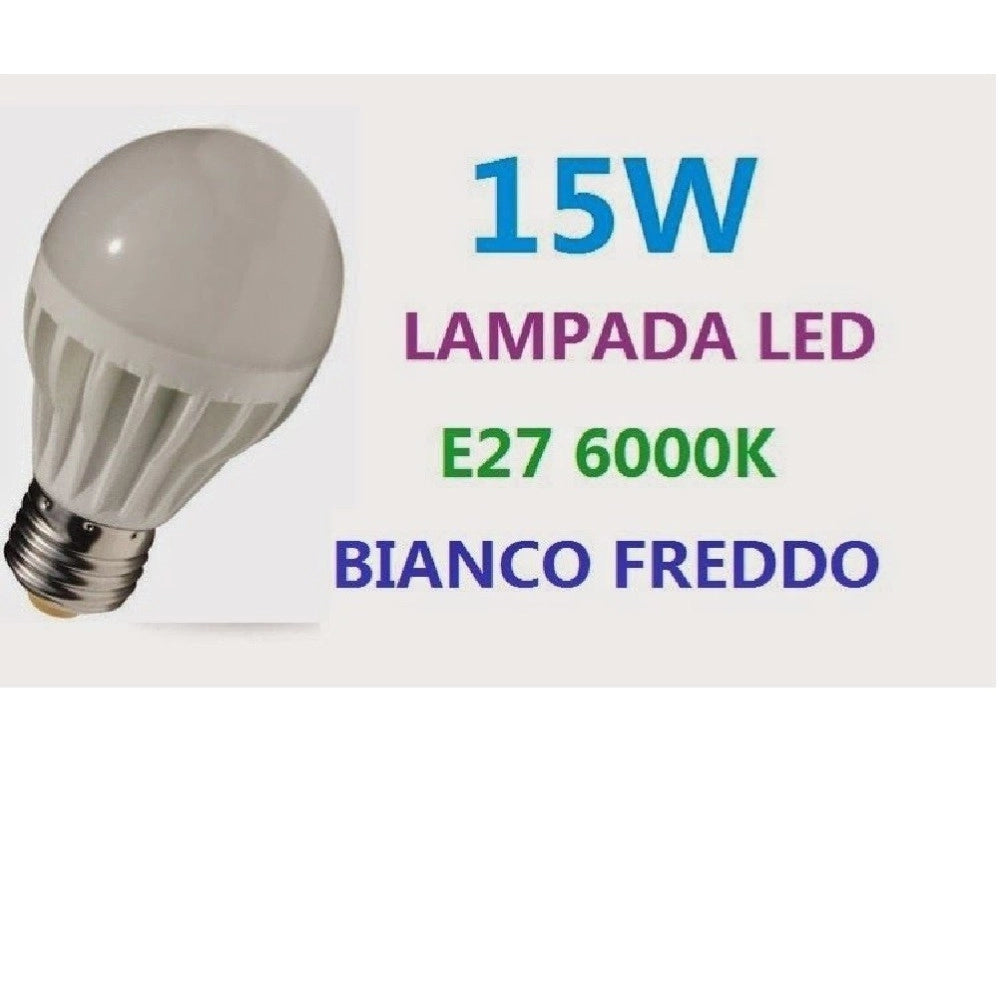 Trade Shop - E27 15w 1200lm 6000k Bianco Freddo Lampadina Principale Della Candela (85-265v) -