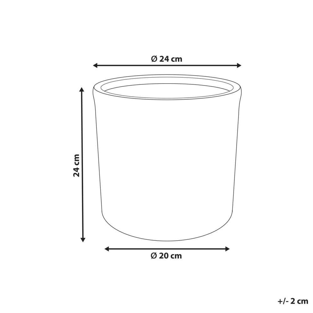 Vaso rotondo per piante in fibra di argilla con motivo a rilievo marrone dorato ⌀ 24 cm terrazzo giardino esterno