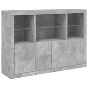 Buffet credenza cassettiera armadio mobile contenitore organizer per cucina soggiorno salotto con luci LED 3 pezzi legno ingegnerizzato grigio 02_0037222