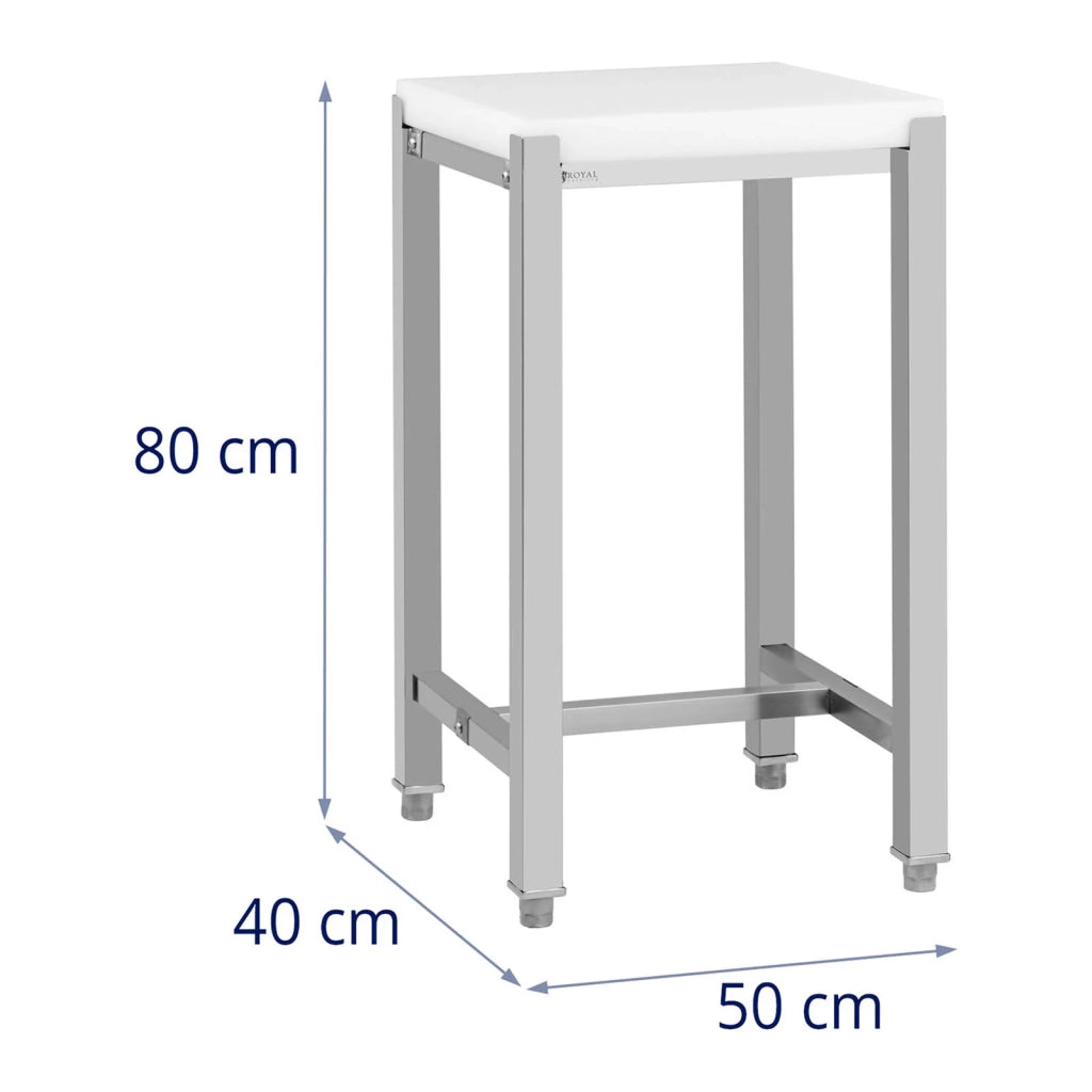 Ceppo macellaio 40 x 50 cm altezza di lavoro 80 cm acciaio inox / plastica (polietilene) 14_0004510