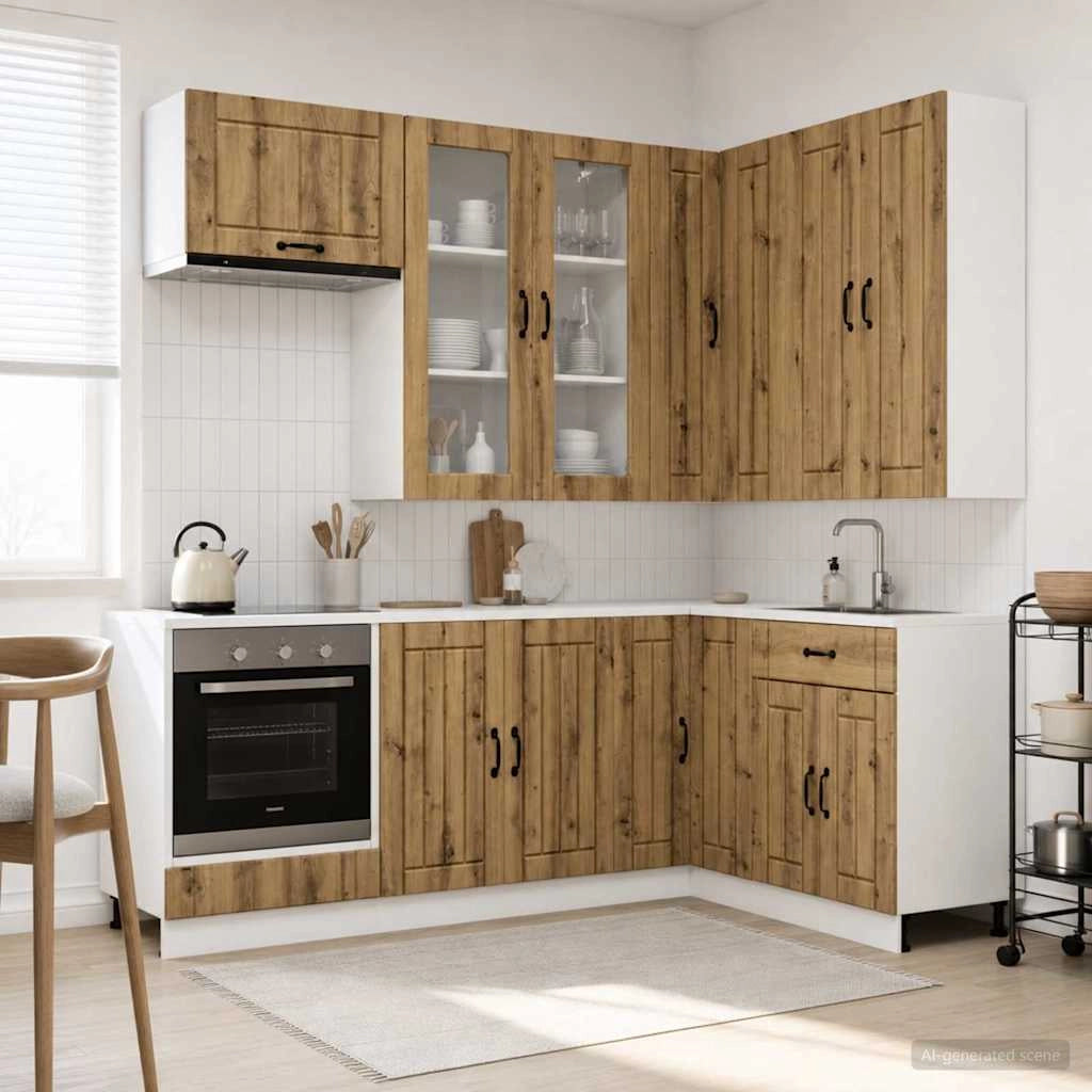 Unità Cucina LUCCA 8 pz Rovere Artigianale Legno ingegnerizzato 3438486