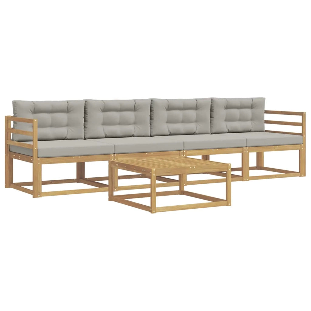 Set di divani da esterno 4 pcs Bianco e Grigio Chiaro 3386010