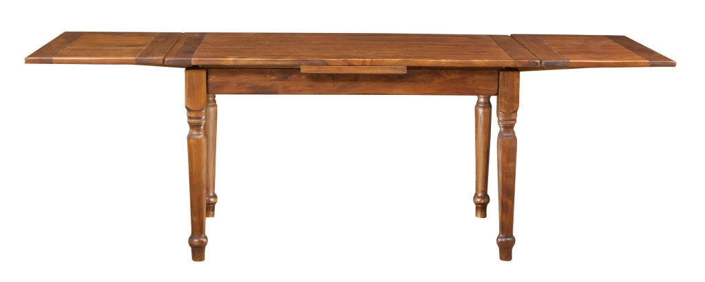Biscottini Tavolo allungabile Country in legno massello di tiglio finitura noce. Made in Italy