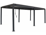 Pergola bioclimatica con tenda in alluminio "Kensington" - 3 x 6 m - Grigio