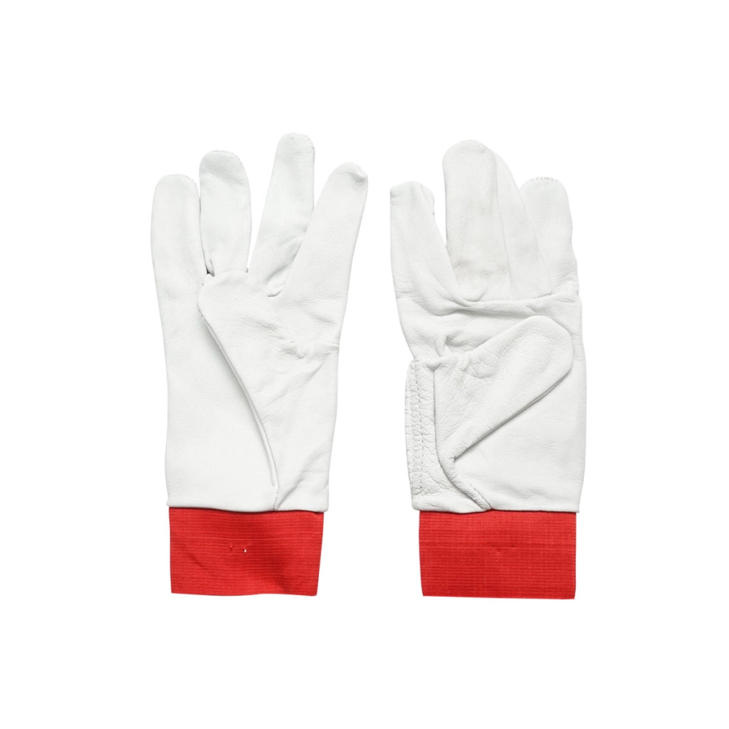 Guanti da lavoro in pelle di capra bianco-rosso n° 10