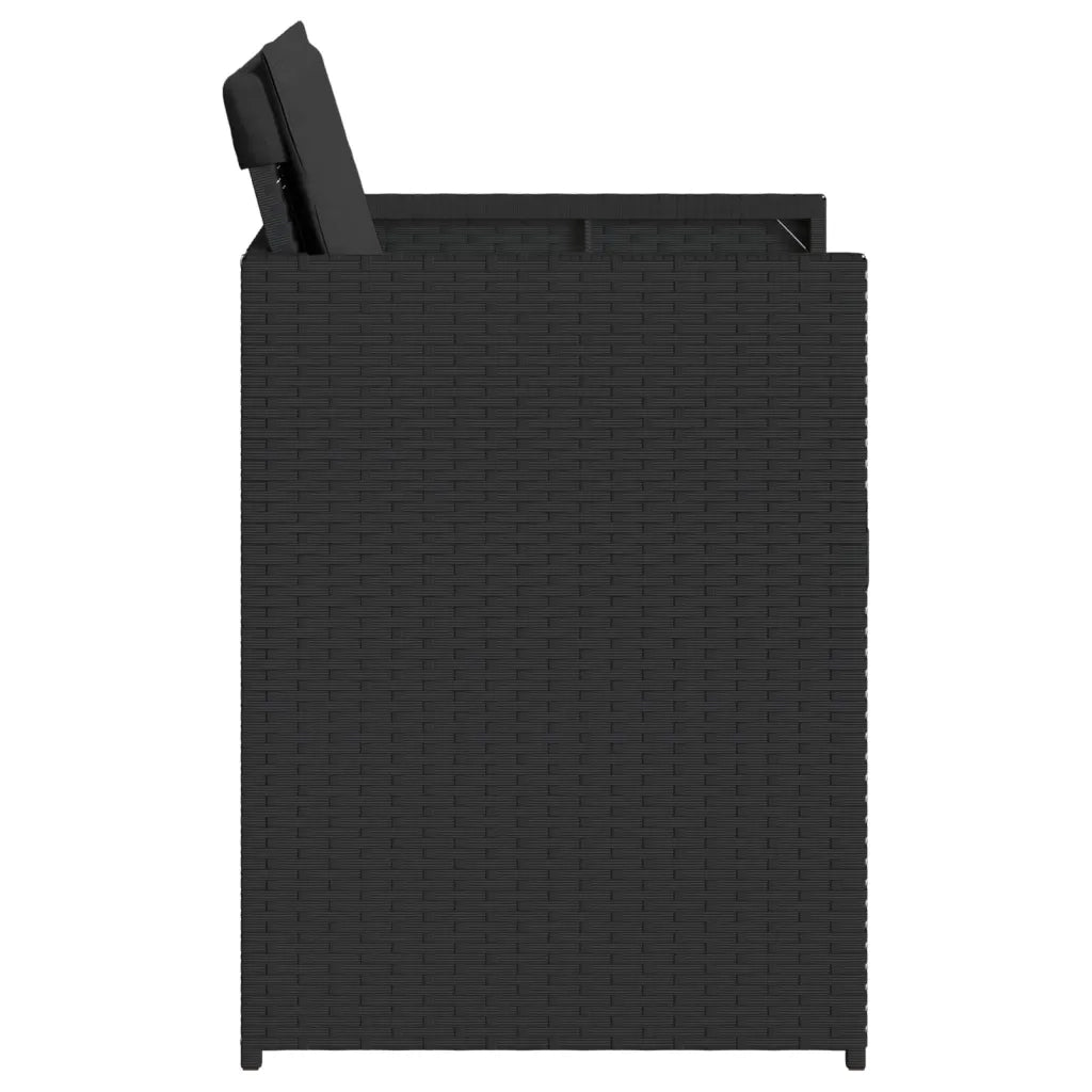 Sedie da Giardino con Cuscini 4 pz | Sedie da Esterno Nere in Polyrattan