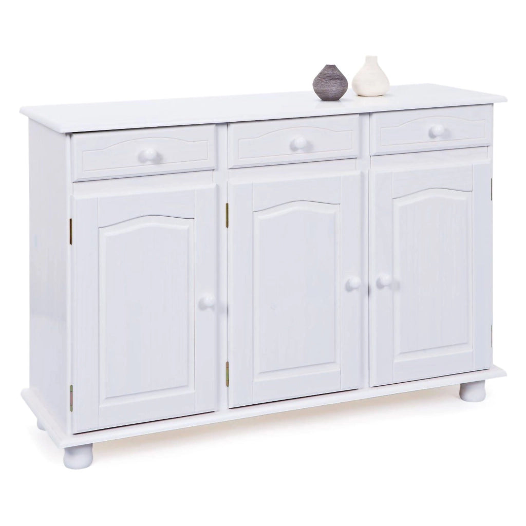 Madia Gragnano, Credenza 3 Cassetti, 130x43x87h cm Bianco