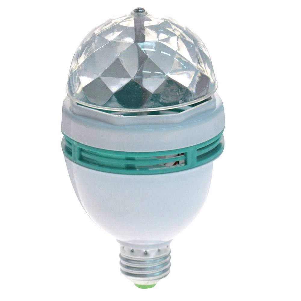Trade Shop - Lampada Lampadina Rotante Rgb E27 Effetti Luce Led Luci Discoteca Natale Feste -
