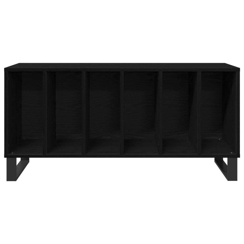 Mobile per dischi  Nero Rovere 100x38x48 cm in Legno ingegnerizzato
