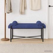 Panchina con bottoni e cuscini Blu Polizia 110 x 40 x 46 cm 42038397