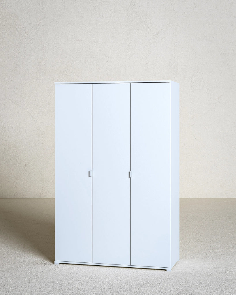 Armadio Dracaena - Guardaroba moderno - 3 anta - Struttura bianca - 2 ripiano incluso - 120 x 52 x 177 cm_