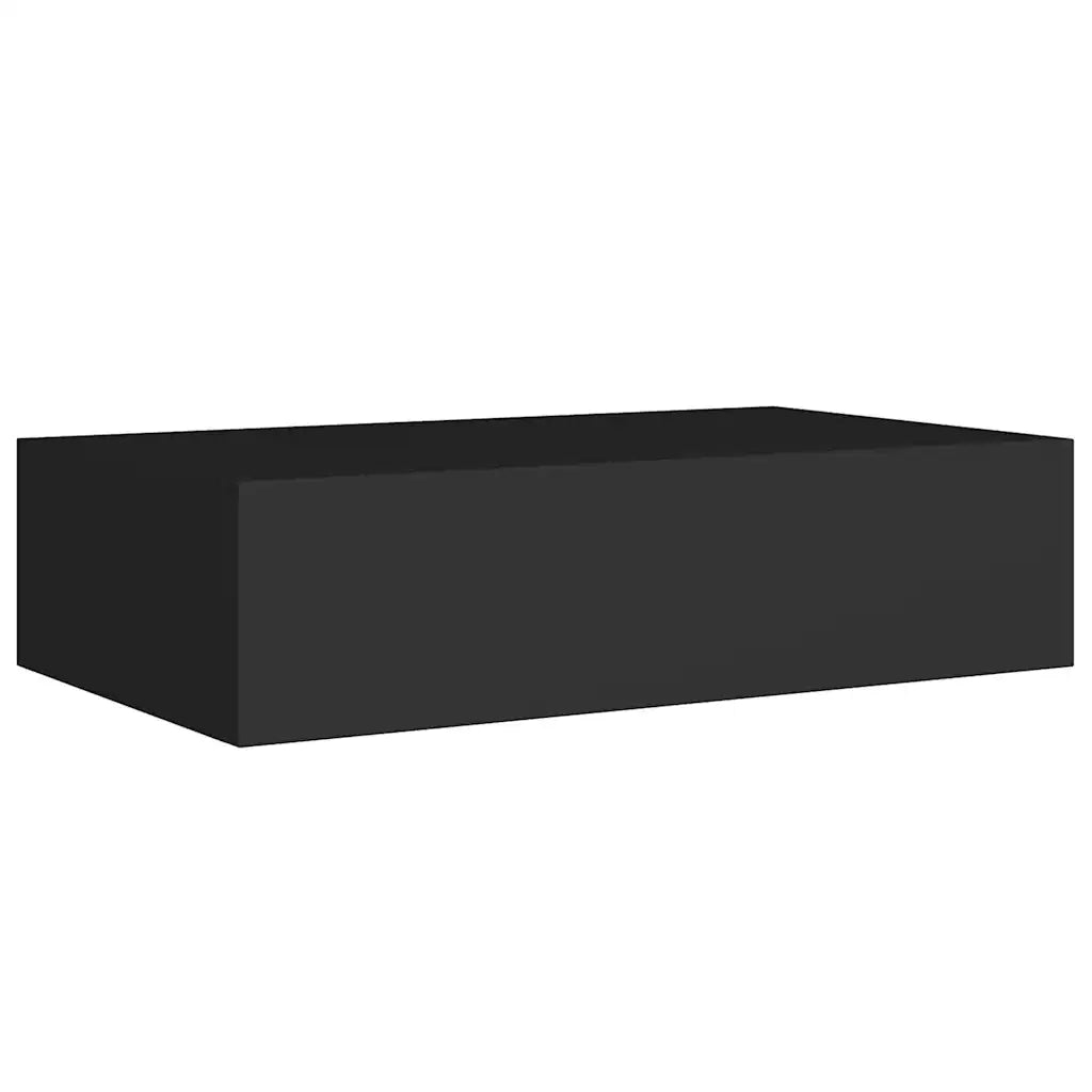2 pz Scaffali con Cassetti da Parete | Mensola sospesa Neri 40x23,5x10 cm MDF