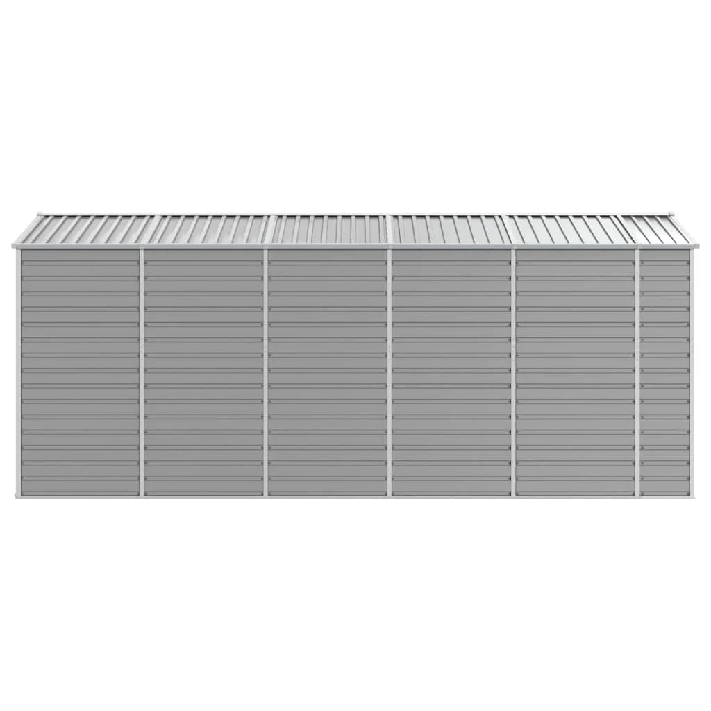 Casetta da giardino cabina ripostiglio capanno da esterno capanno per attrezzi robusta colore chiaro 191 x 470 x 198 cm acciaio zincato grigio 02_0022245