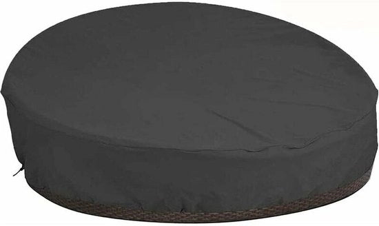Cuscino acqua resistente, copertura ronda per cuscino, robusta e duratura 210D copertura in Oxford, protezione anti-UV/pioggia/vento per mobili da giardino (228x83cm) (nero)