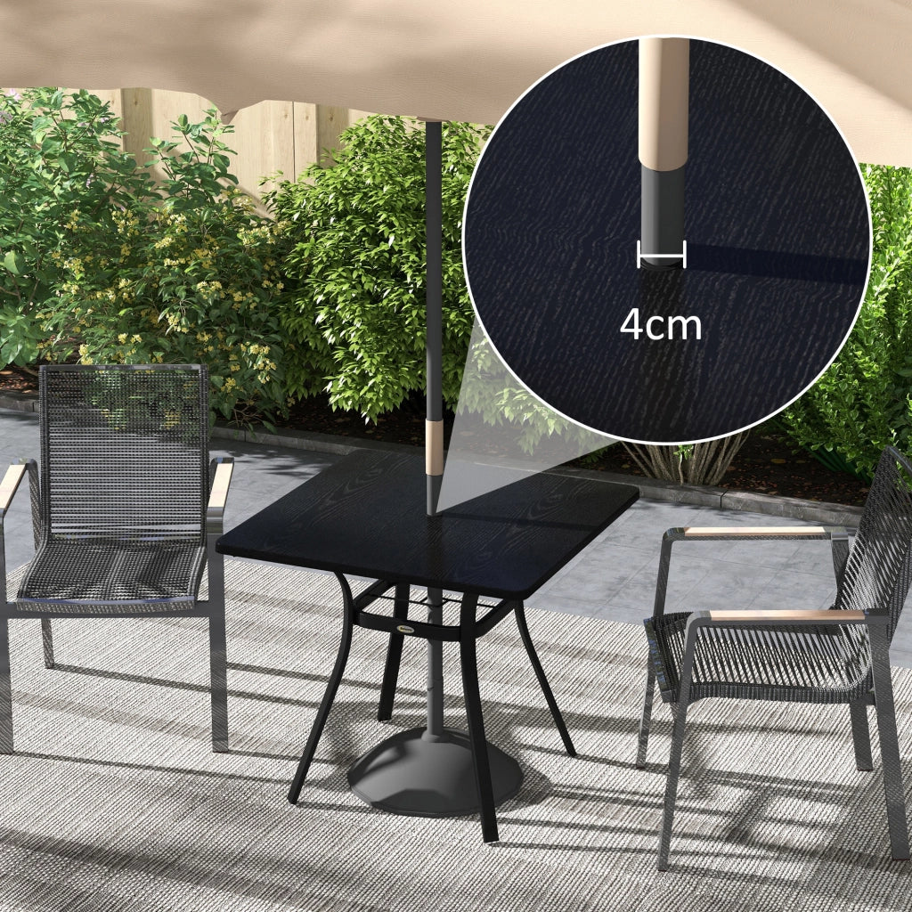 Tavolo esterno per 4 persone; telaio in acciaio; 80L x 80L x 72H cm; nero