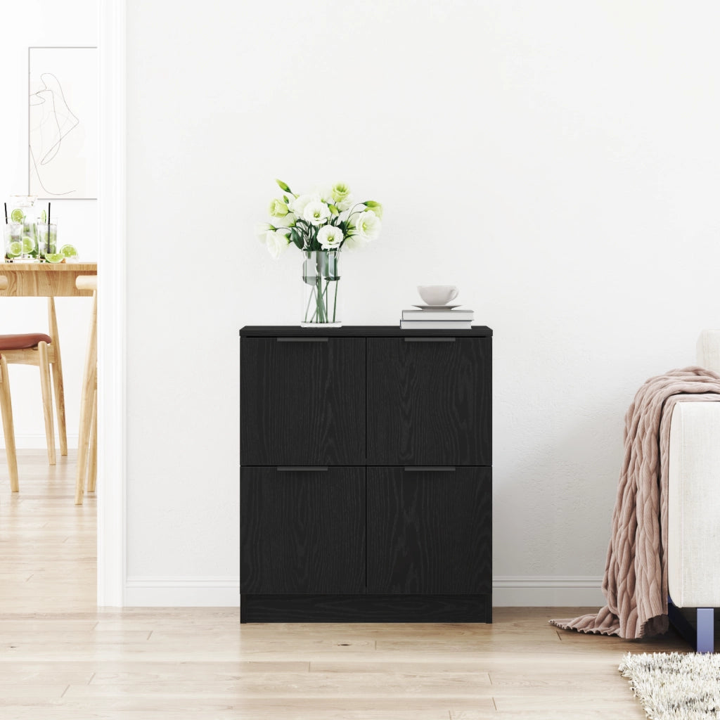 Sideboard in Faggio Nero - 60 x 30 x 70 cm - Realizzato in Legno Ingegnerizzato