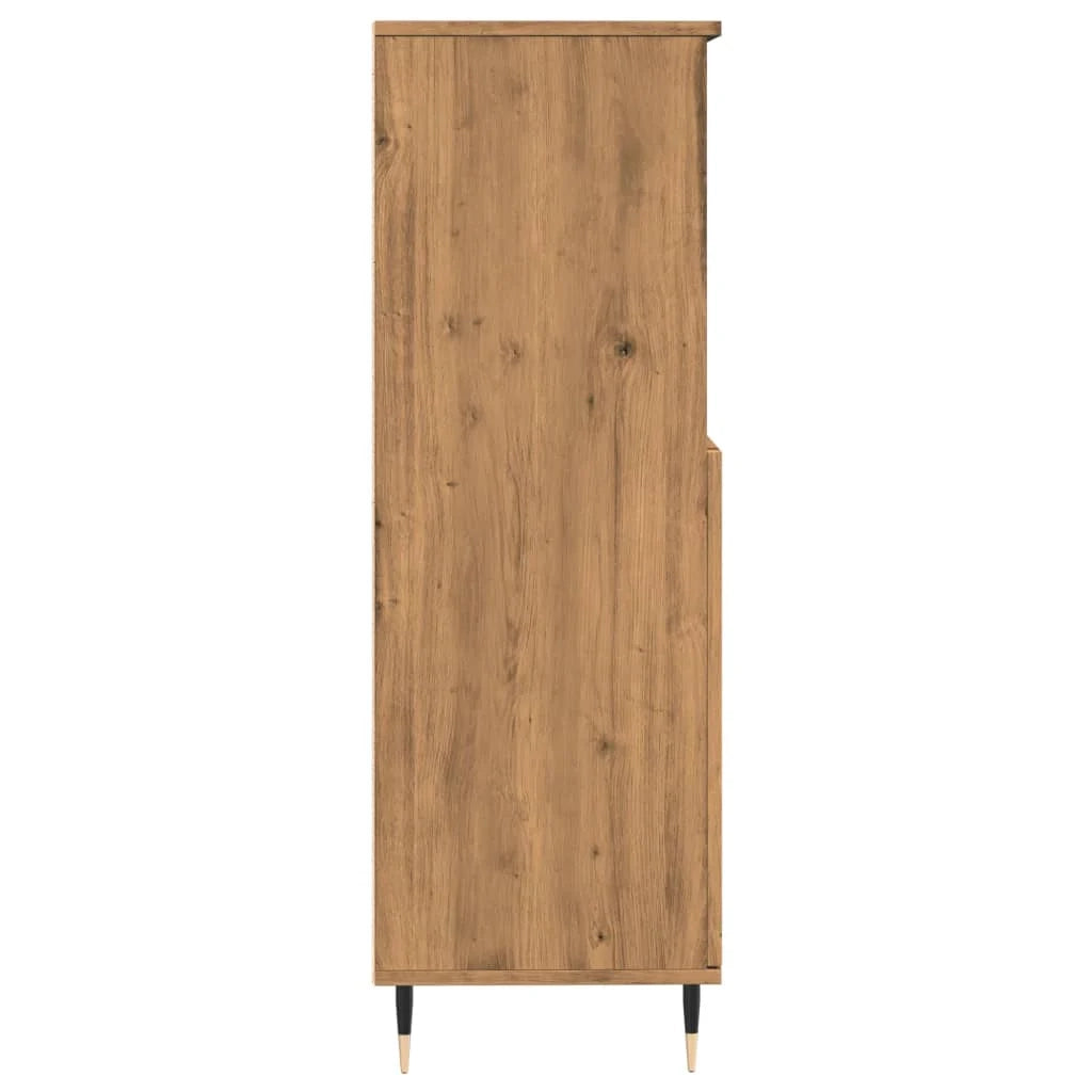 Buffet credenza cassettiera mobiletto mobile contenitore organizer cucina soggiorno salotto alto fatto a mano 60 x 36 x 110 cm legno ingegnerizzato marrone 02_0033164
