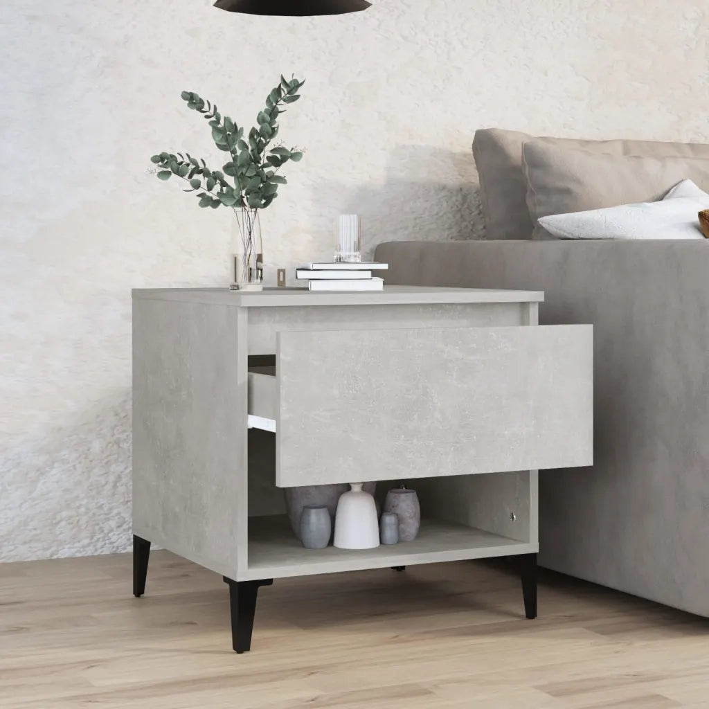 Tavolino Grigio Cemento 50x46x50 cm in Legno Multistrato 819556