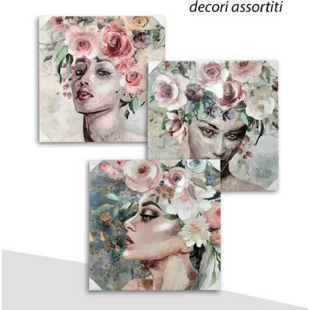 Trade Shop - Quadro Quadretto Decorativo 45x45x1,8 Cm Tela Su Legno Deluxe Decori Ass. 806667 -