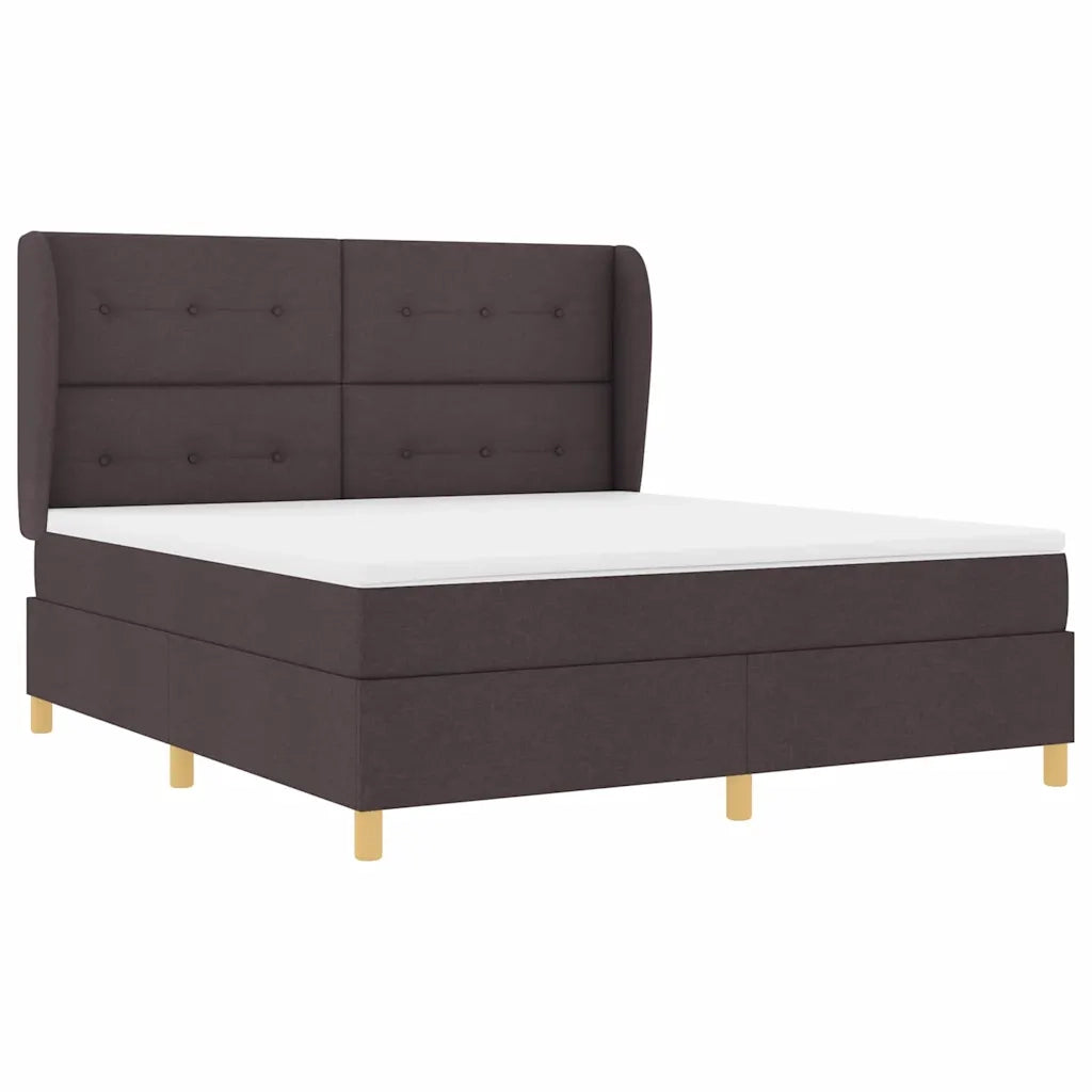 Letto a molle con materasso Marrone Scuro 200 x 180 cm Tessuto 3340770