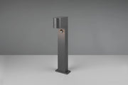 ROYA PALO DA ESTERNO FUSIONE ALLUMINIO STONDATA ANTRACITE CON SENSORE DI MOVIMENTO IP44 H.50CM 1 LUCE ATTACCO E27