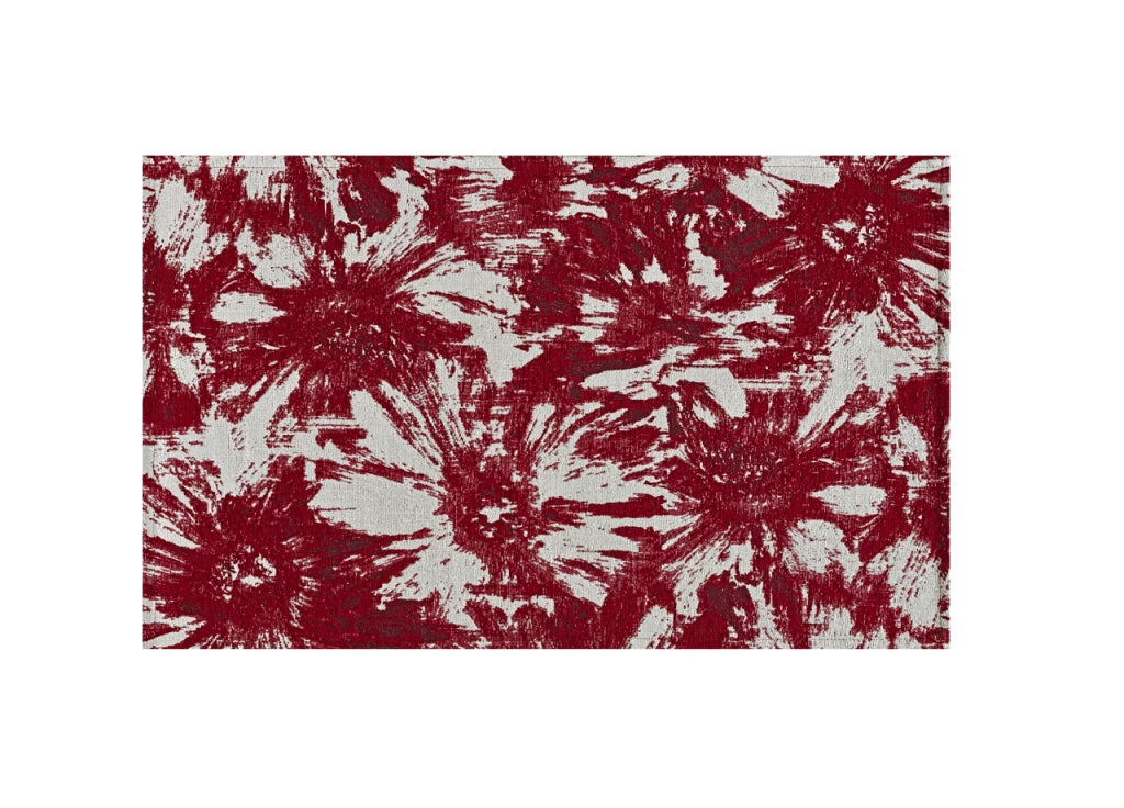 Tappeto Salotto Velour Antiscivolo Dis Fior Di Loto Colore Rosso Suardi - 115x175 - Rosso