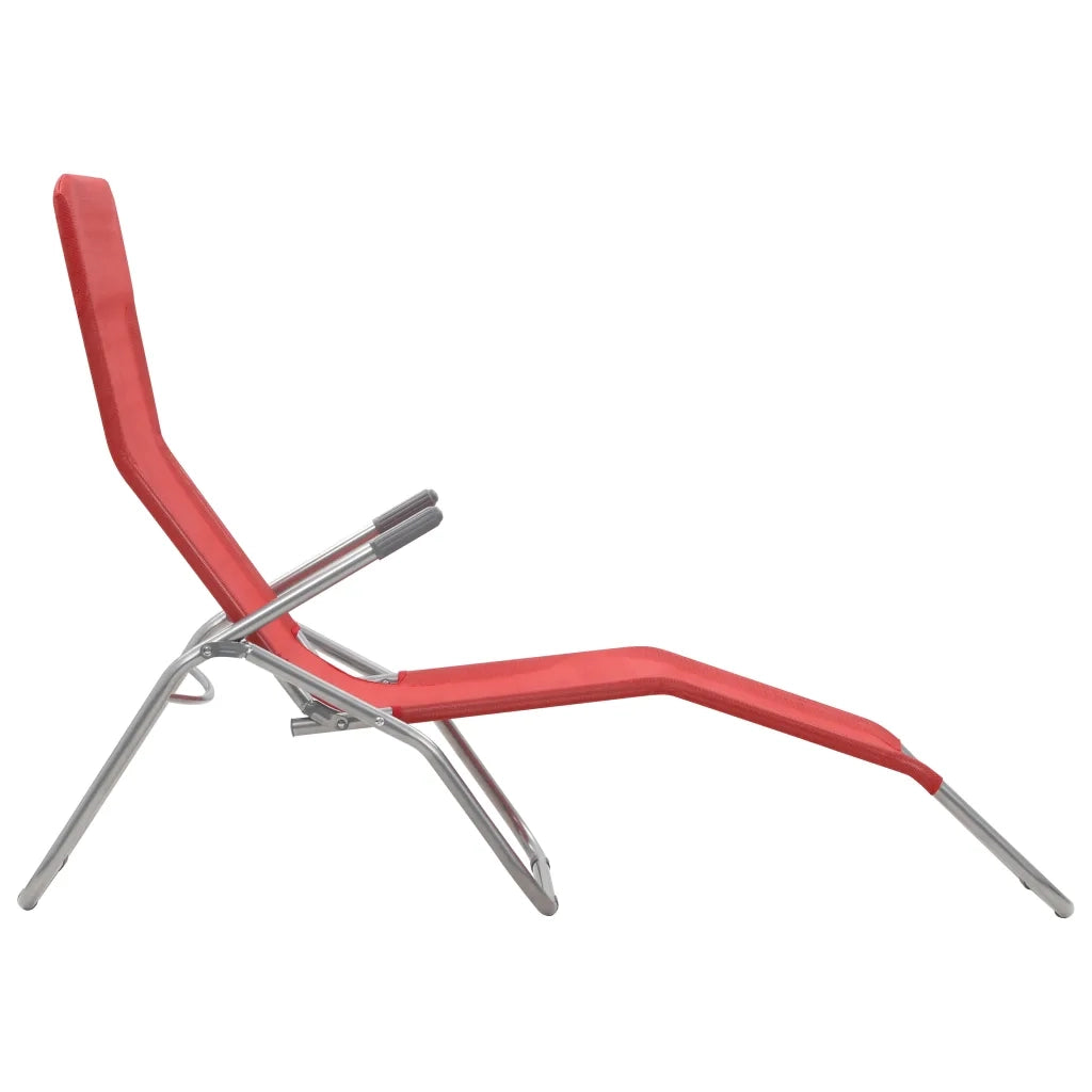 Lettini Prendisole Pieghevoli 2 pz in Textilene Rosso 44339