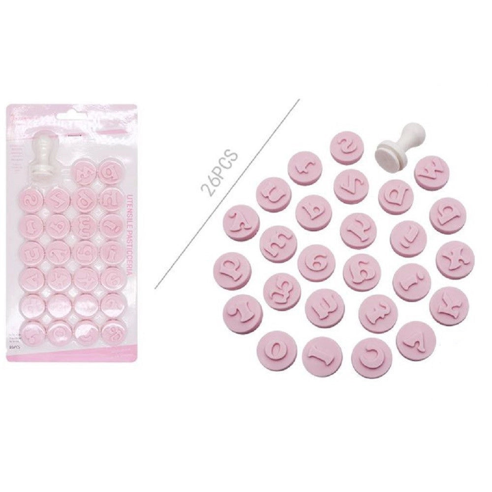 Trade Shop - Set 26 Pezzi Stampini Stampi A Lettere Minuscole Per Dolci Pasta Biscotti 99027 -