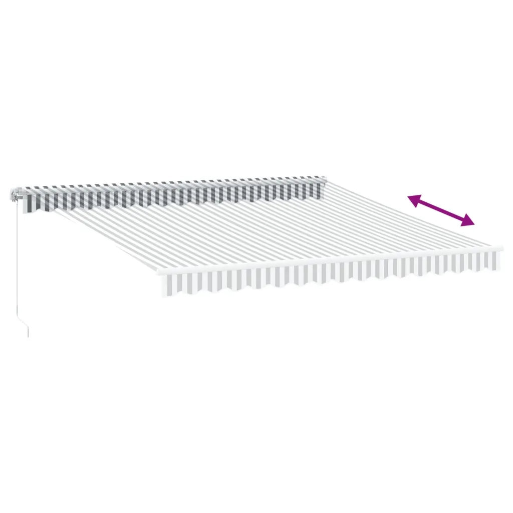 Tenda Retrattile Manuale con LED Antracite e Bianco 400x350 cm 3215793