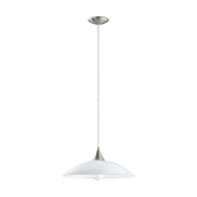 Lampadario A Sospensione Lazolo Acciaio Nichel Vetro 1 Luce E27