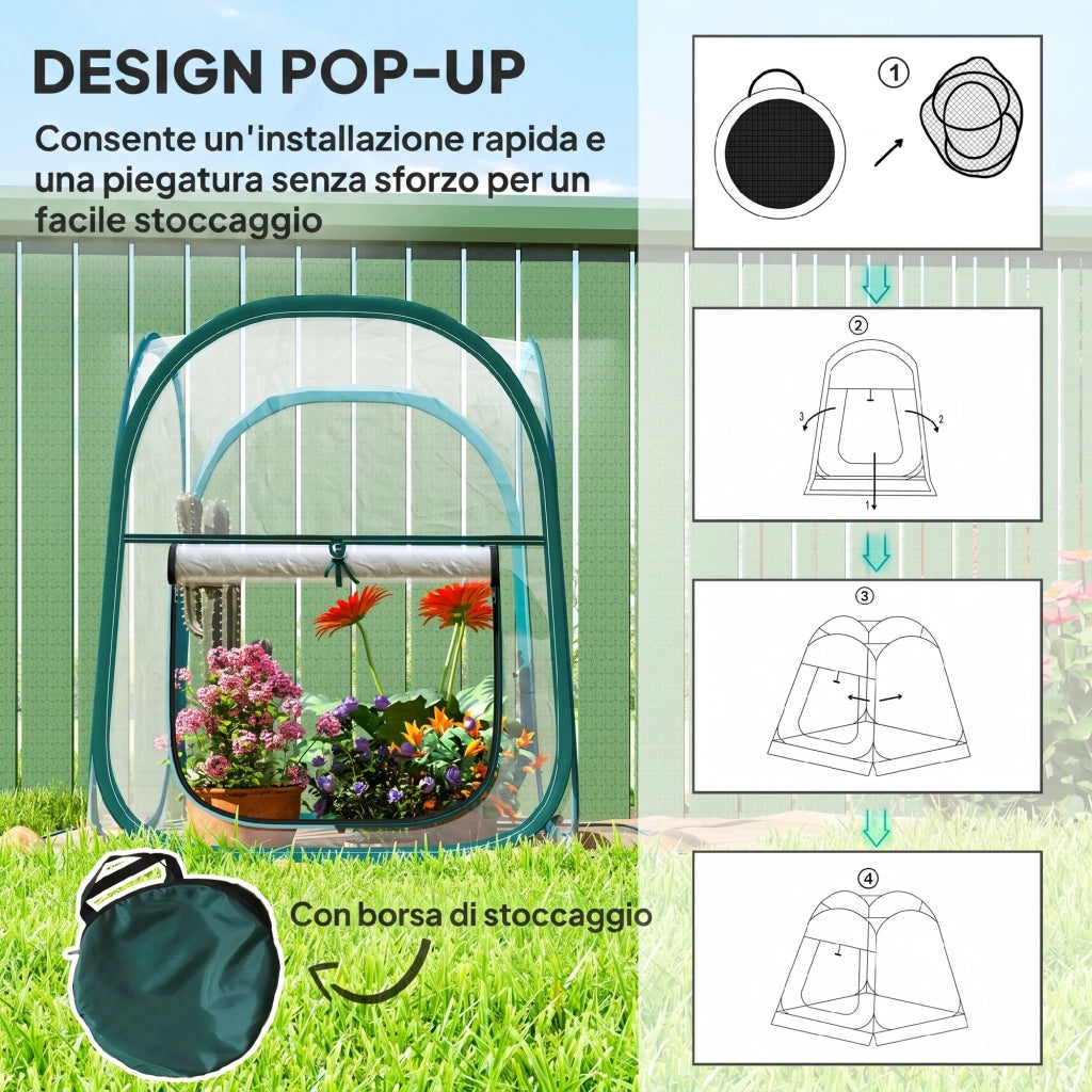 Mini Serra da Giardino ¨C zephmum ¨C Plastica Trasparente 70x70x80 cm